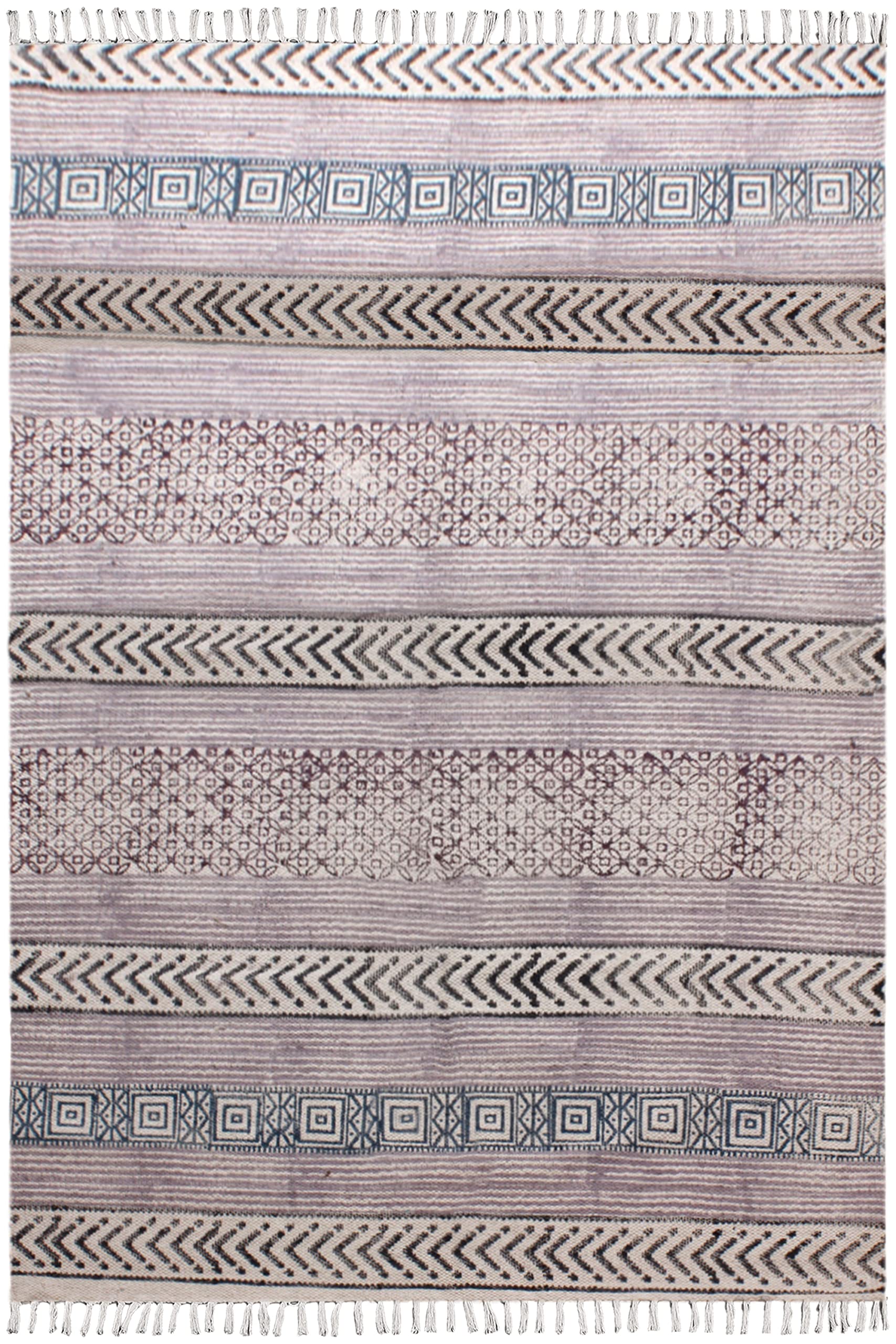 Tapis lavable en machine imprimé main géométrique rose marron