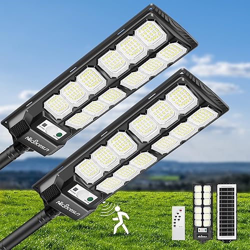 Miniatura 10 de Luces solares para exteriores 10000LM-6500K luz de calle, luces solares para exteriores con sensor de movimiento y atardecer a amanecer, IP66