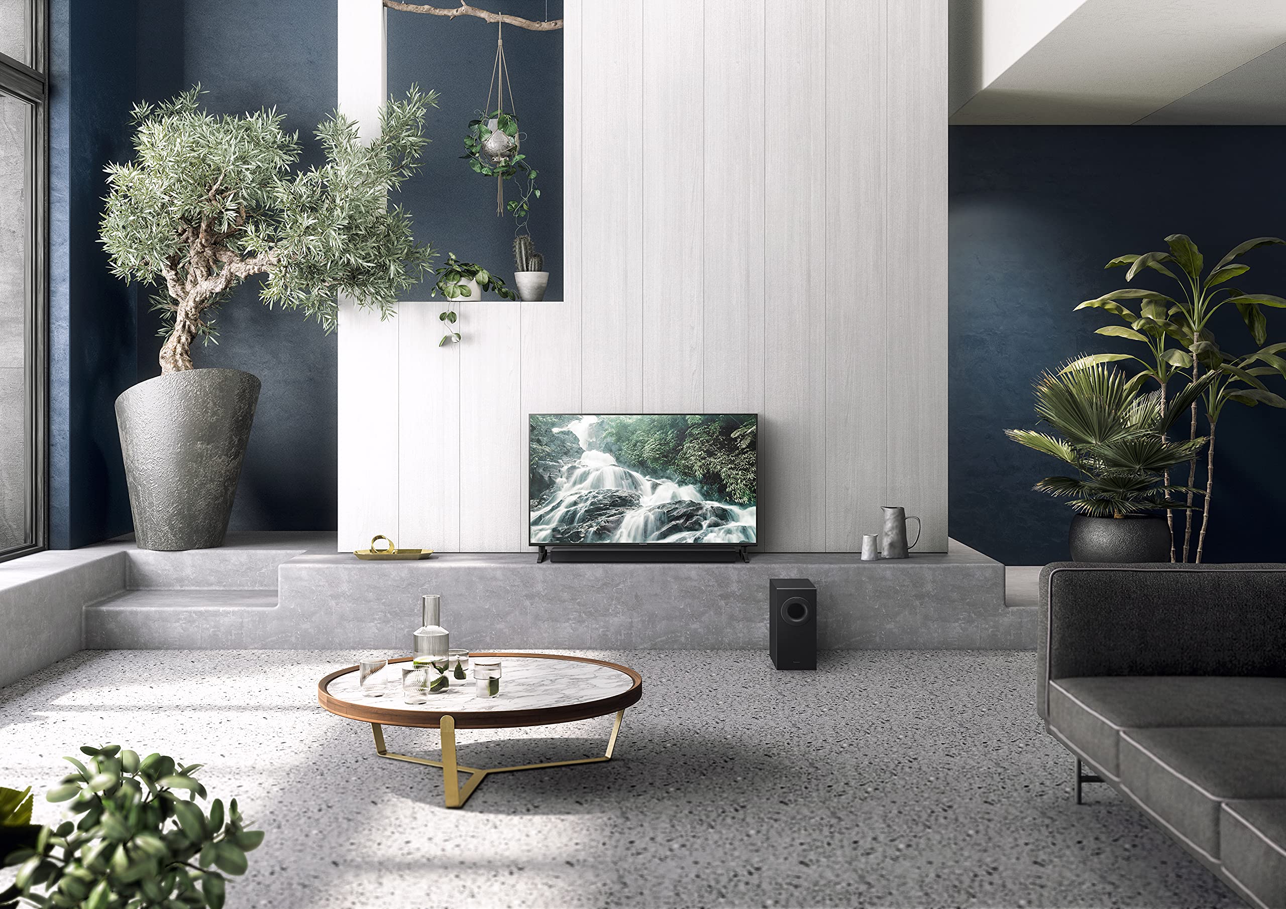Panasonic SC-HTB490 Soundbar 320W, Surround 2.1, Bluetooth, Subwoofer Wireless, Hdmi ARC, Montaggio a Parete, Telecomando, Modalità Audio Dedicate, Nero