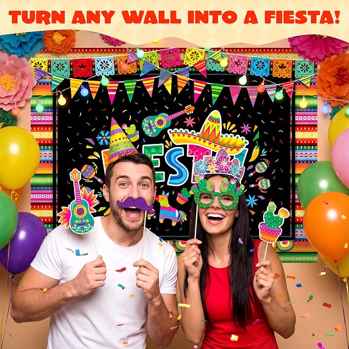 Fondo Fotográfico Fiesta Tema con Kit de Props miniatura 4