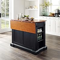 Vista 9 de Crosley Furniture Isla de cocina Drop Leaf/Barra de desayuno, negro