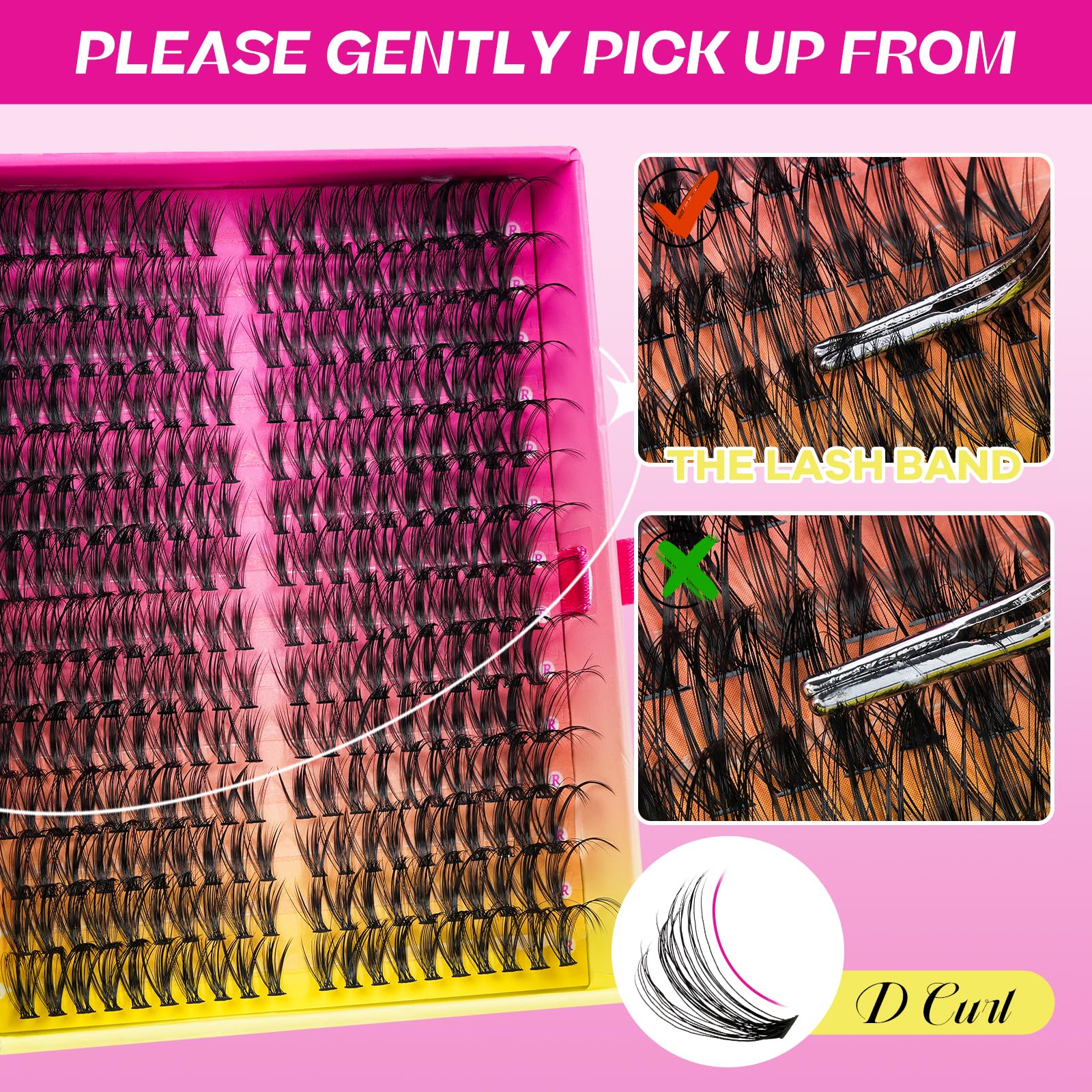 Extension Ciglia 280 Pezzi Ciglissime Lash Cluster,Ciuffi Ciglia Finte Naturali,Fake Eyelashes, Ciglia Singole 30D D Curl Diy Eyelash Extension,Ciuffetti Extension Ciglia(30D, 9-18mm Mix)