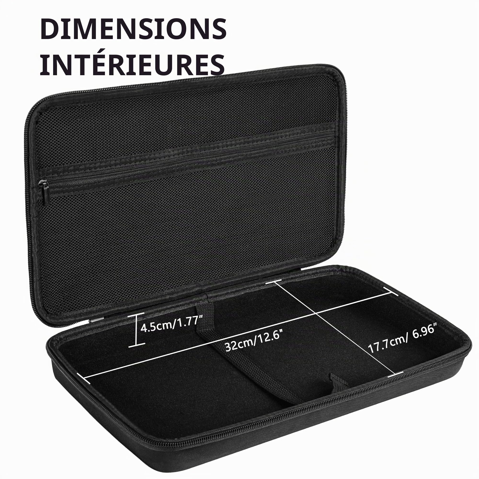 Musiin Étui pour manette de DJ compatible avec Hercules DJControl Mix Ultra, coque de protection rigide avec double fermeture éclair, poche en maille et poignée confortable pour DJ Live Show et voyage