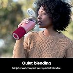 Mixeur portable Ninja Blast, sans fil, récipient de 16 oz, mixeur personnel pour shakes et smoothies, sans BPA, couvercle étanche et bec verseur, rechargeable par USB-C, pièces lavables au lave-vaisselle, canneberge, BC100CRC