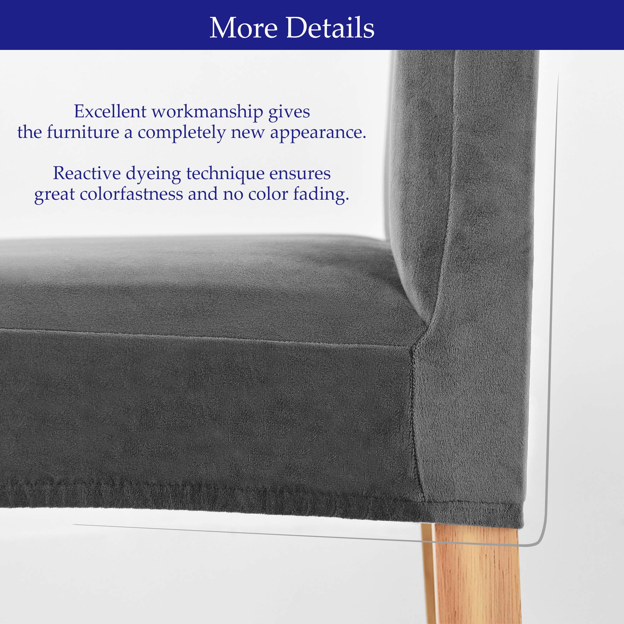 Morwealth Lot De 6 Housses De Chaise Velours Extensible Crème - Universelles Salle à Manger