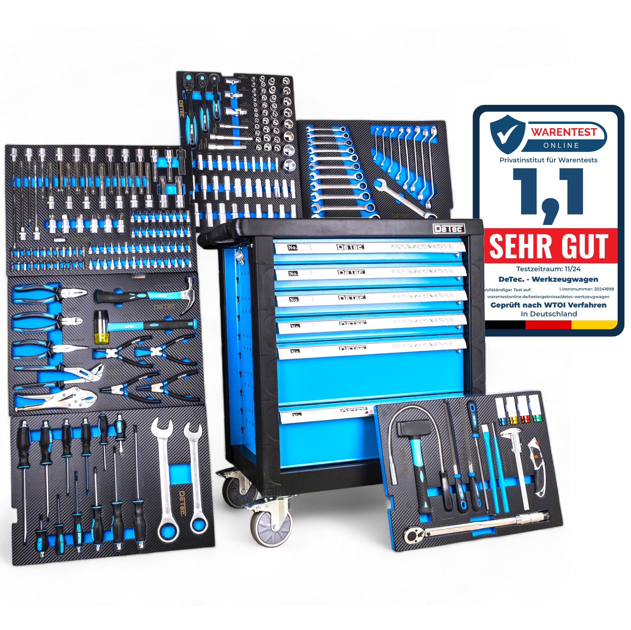 3066 Servante d'Atelier avec Outils complete I chariot d'atelier bleu