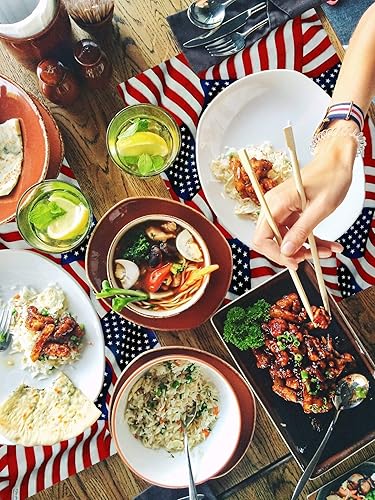 Miniatura 3 de Iconikal Tapetes desechables reversibles de papel de 2 lados, bandera patriótica americanafuegos artificiales, 14 x 10 pulgadas, 22 unidades