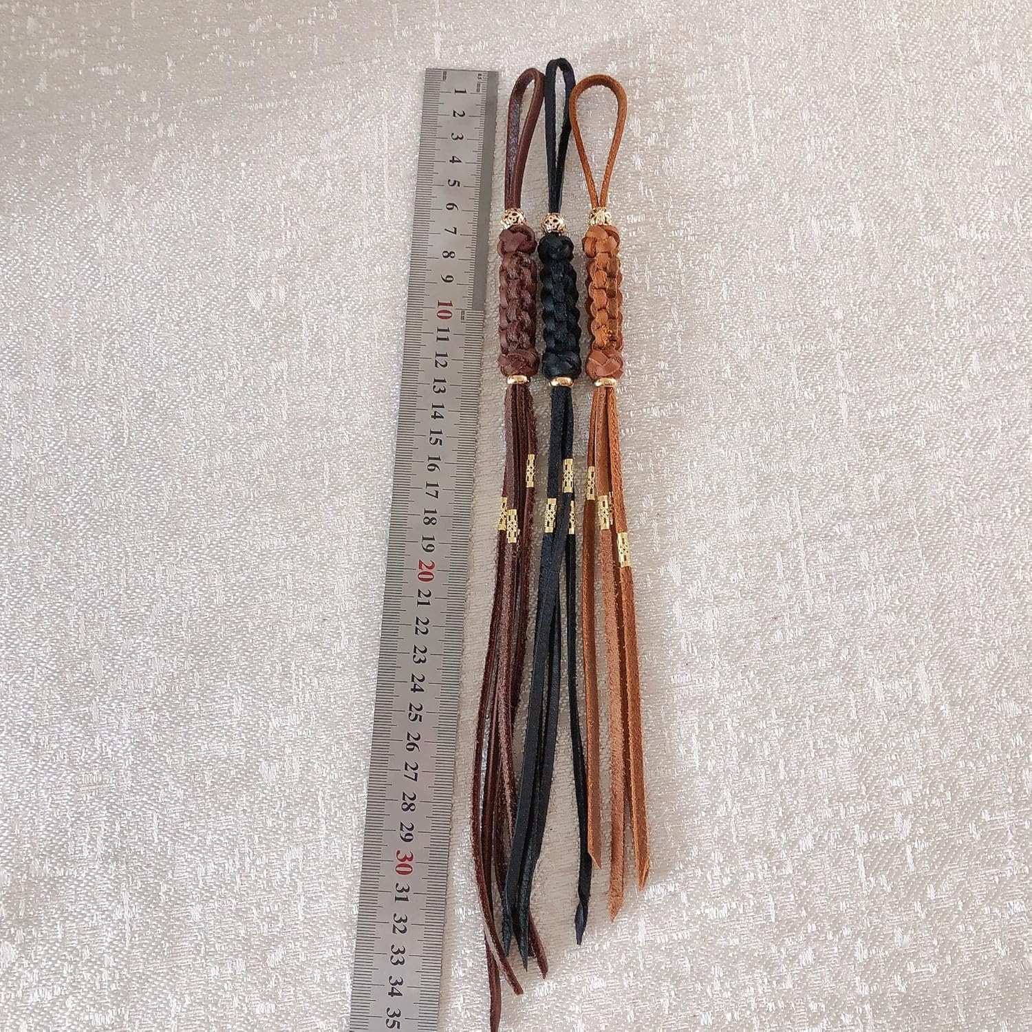 Leather Tassel Braided Rope EDC Bead DIY keychain Paracord Keychain Bead,Lanyard Bead,Brass Charms