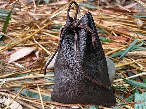 Miniatura 1 de Hulara - Bolsa de cuero genuino de vaca con cordón, bolsa de almacenamiento de munición de escopeta para rifle de munición de rifle, bolsa de