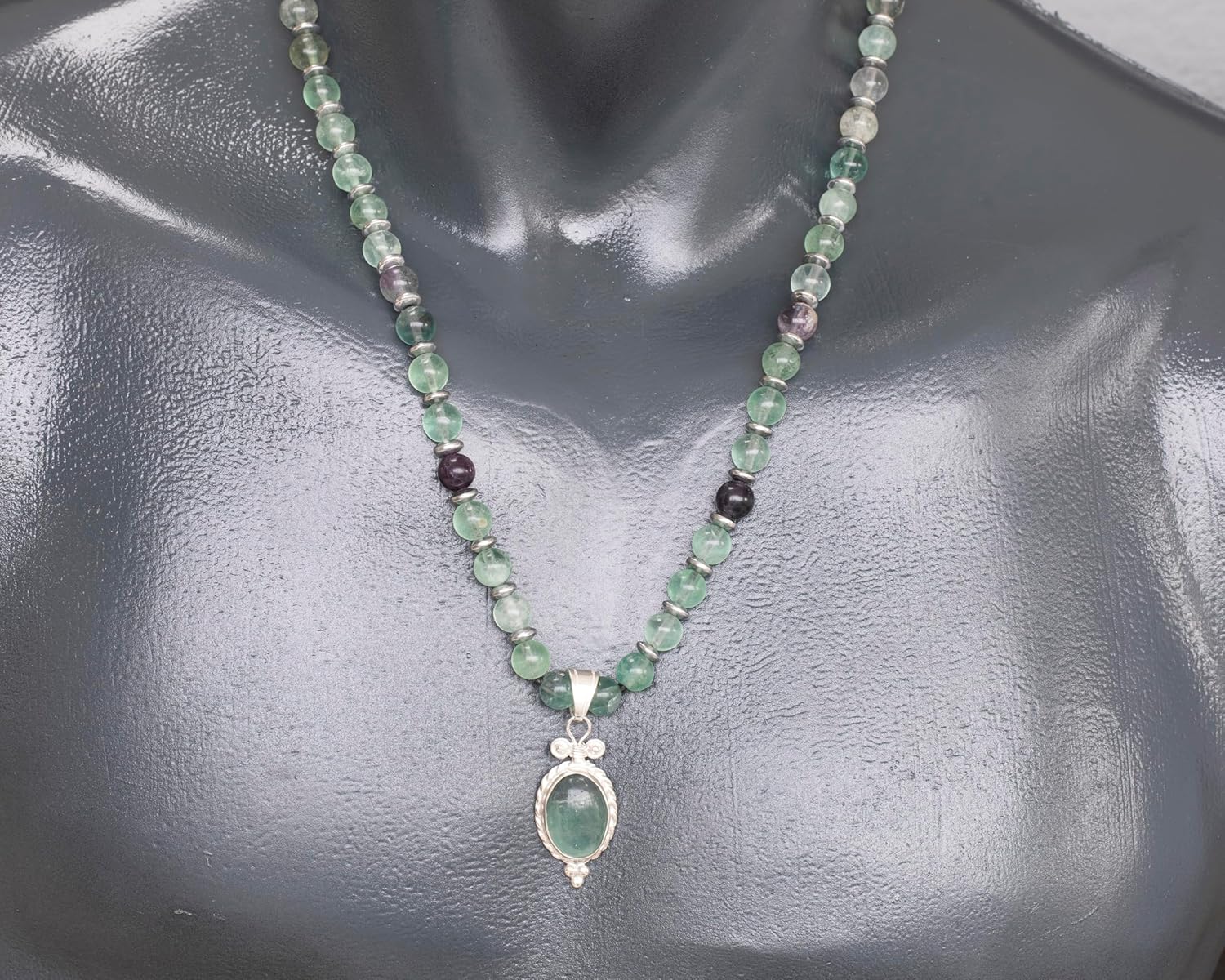 Natural Gemstone Beaded Necklace with Sterling Silver Pendant | Handmade Adjustable Macrame Jewelry | 8mm Bead Crystal Necklace | Zodiac Chakra Inspired Gift for Men Women - Image 4