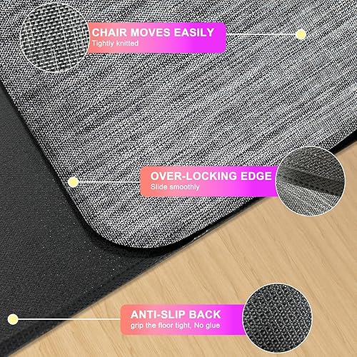 Miniatura 6 de Azadx Tapete para silla de oficina para suelo de madera dura, 36 x 48 pulgadas, resistente para suelos de madera dura, protector de suelo