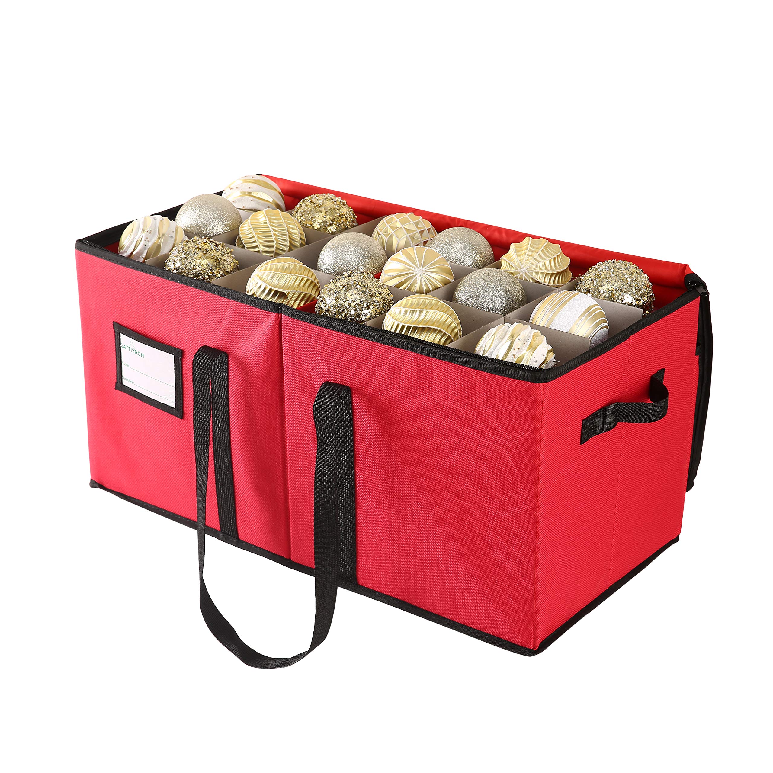 Sattiyrch Christmas Ornament Storage Box,Box Contributes Slots for 54 Holiday Ornaments 4 Inches