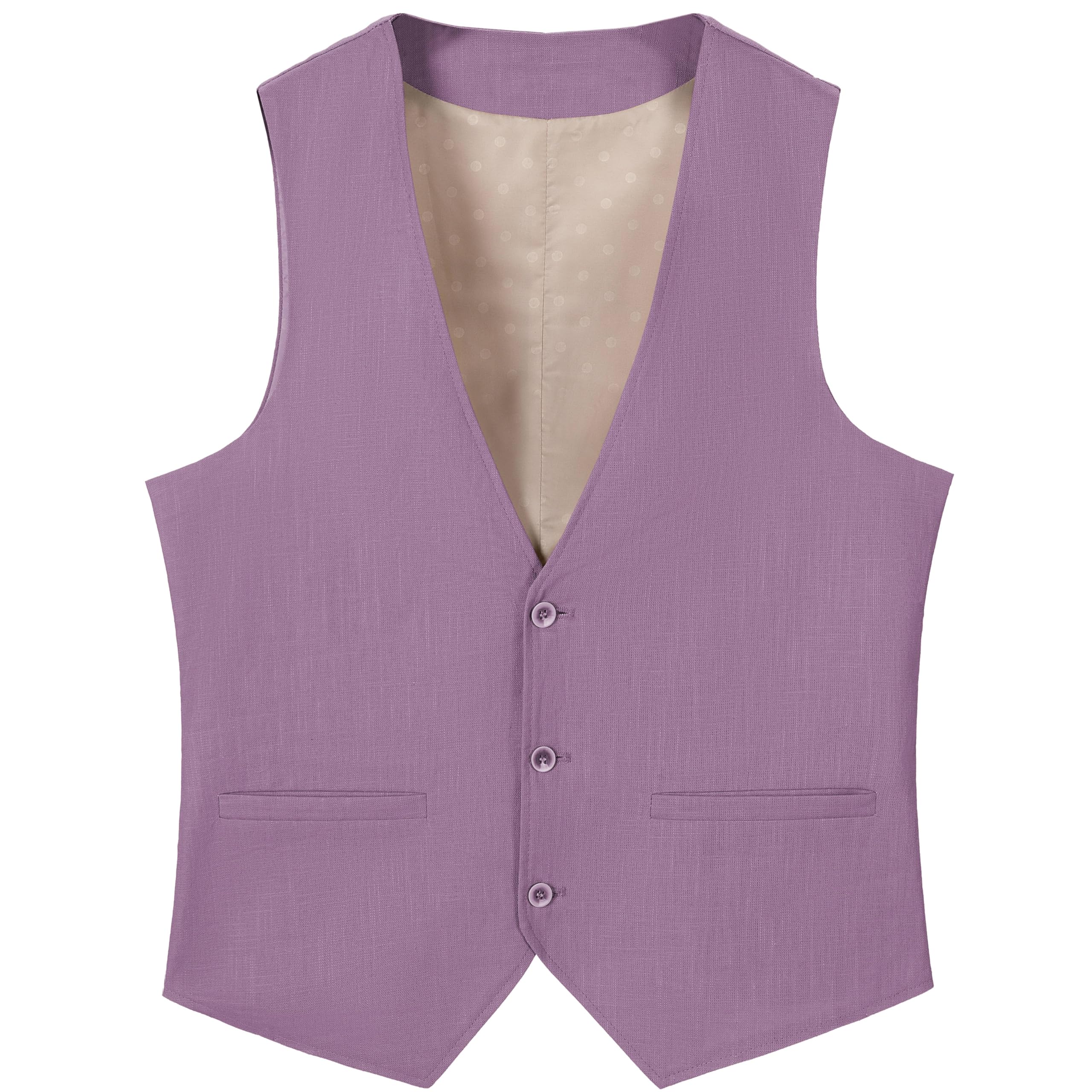Garqia Clyon Men Suit Vest Summer Leisure Cotton Linen Beach Wedding Waistcoat Casual Vest For Men Groomsmen Vest