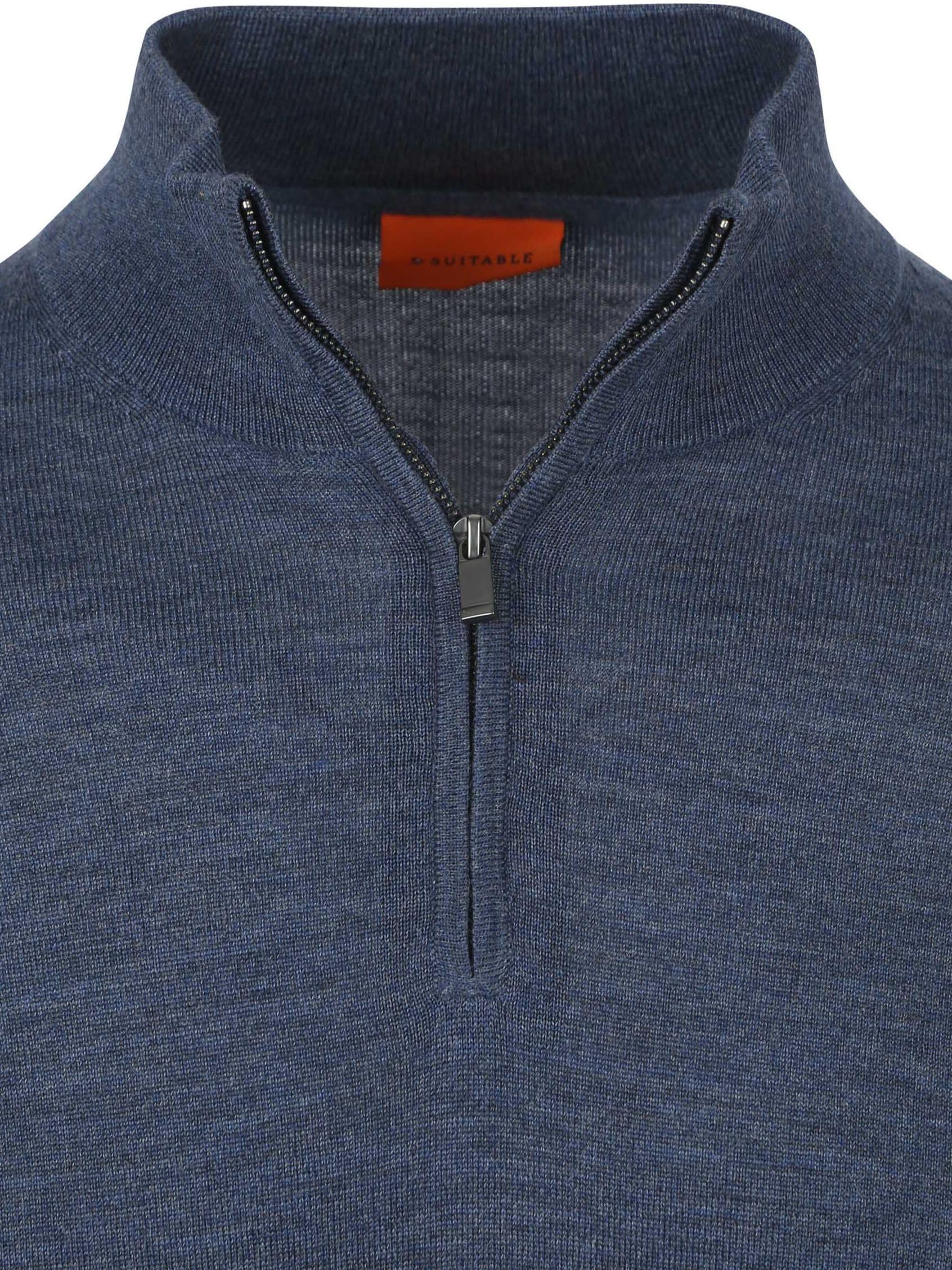 Suitable Maglione a mezza zip in lana merino – taglia – uomo – abbigliamento – slim fit – lana merino – perfetto per autunno e inverno
