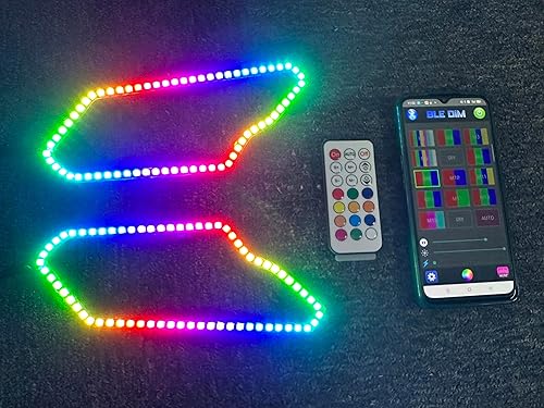 Sando Tech X3 2017-2021 Can-Am Maverick X3 - Anillo de halo LED para faros delanteros, persecución de color, cambio de color, luz LED dinámica de