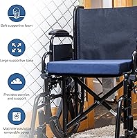 Vista 16 de Duro-Med POLYFOAM Cojín de silla de ruedas, Poly/Algodón Cover, Color Azul Marino, 513-7602-2400, Marino, 1, 1