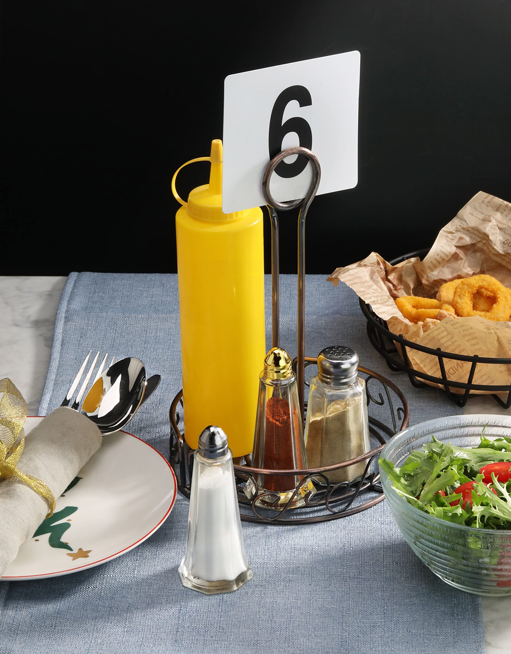 Nueva estrella de la Restauración 22186 cristal salero y pimentero con seta de acero inoxidable superior, 2-Ounce, juego de 12