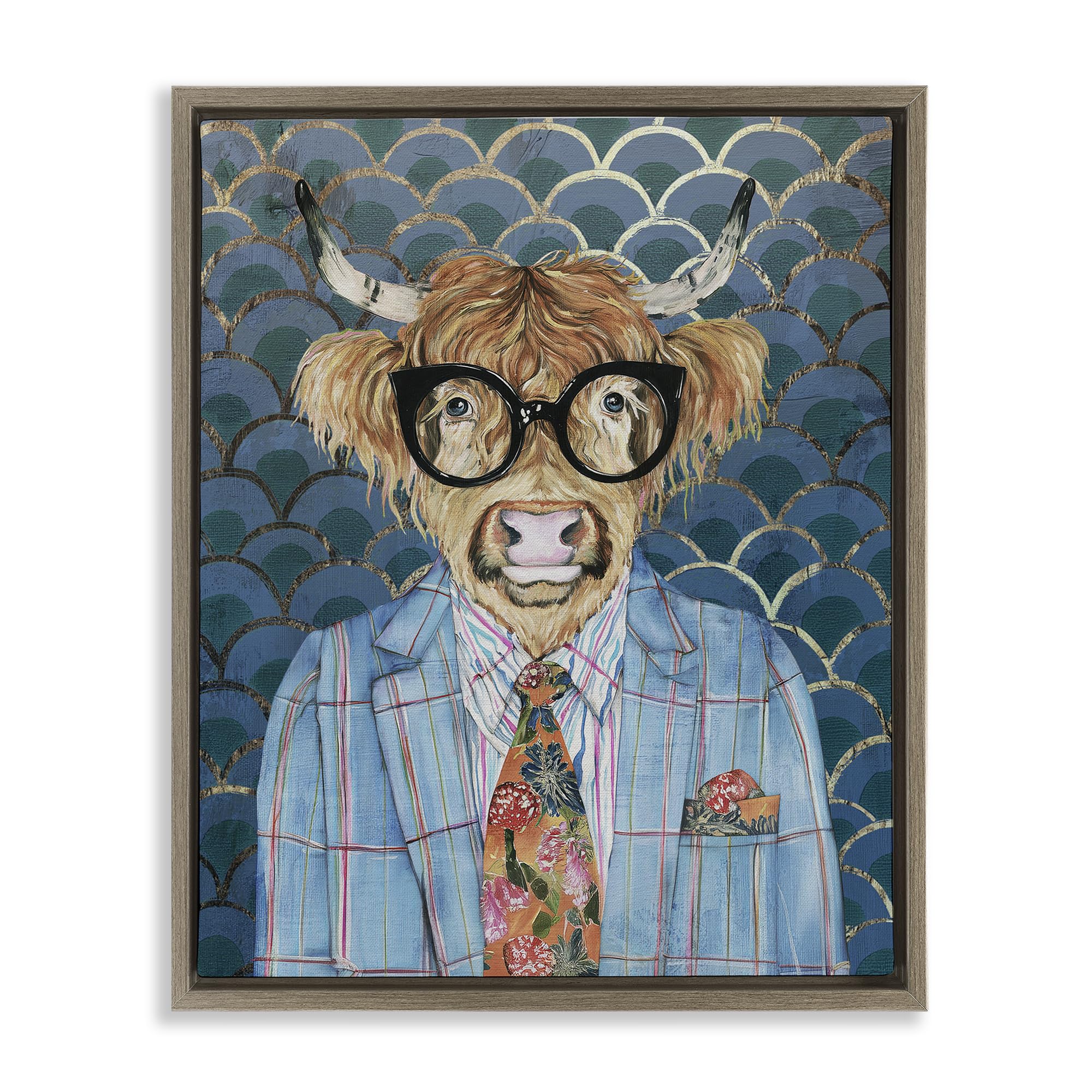 'Cool Highlander Portrait'| Floating Frame Canvas Art