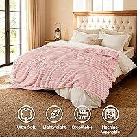 Vista 294 de Bedsure GentleSoft Twin Blanket for Couch - Cozy Soft Blankets for Women, Cute Small Fleece Throws for Girls, Light Grey, 60x80 Inches