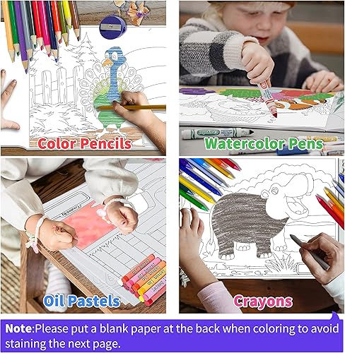 Miniatura 4 de Kalysky Paquete de 4 libros grandes para colorear para niños pequeños de 1-3, 2-4, libros para colorear para niños de 2 a 4 años, 4 a 8, tamaño 8.5