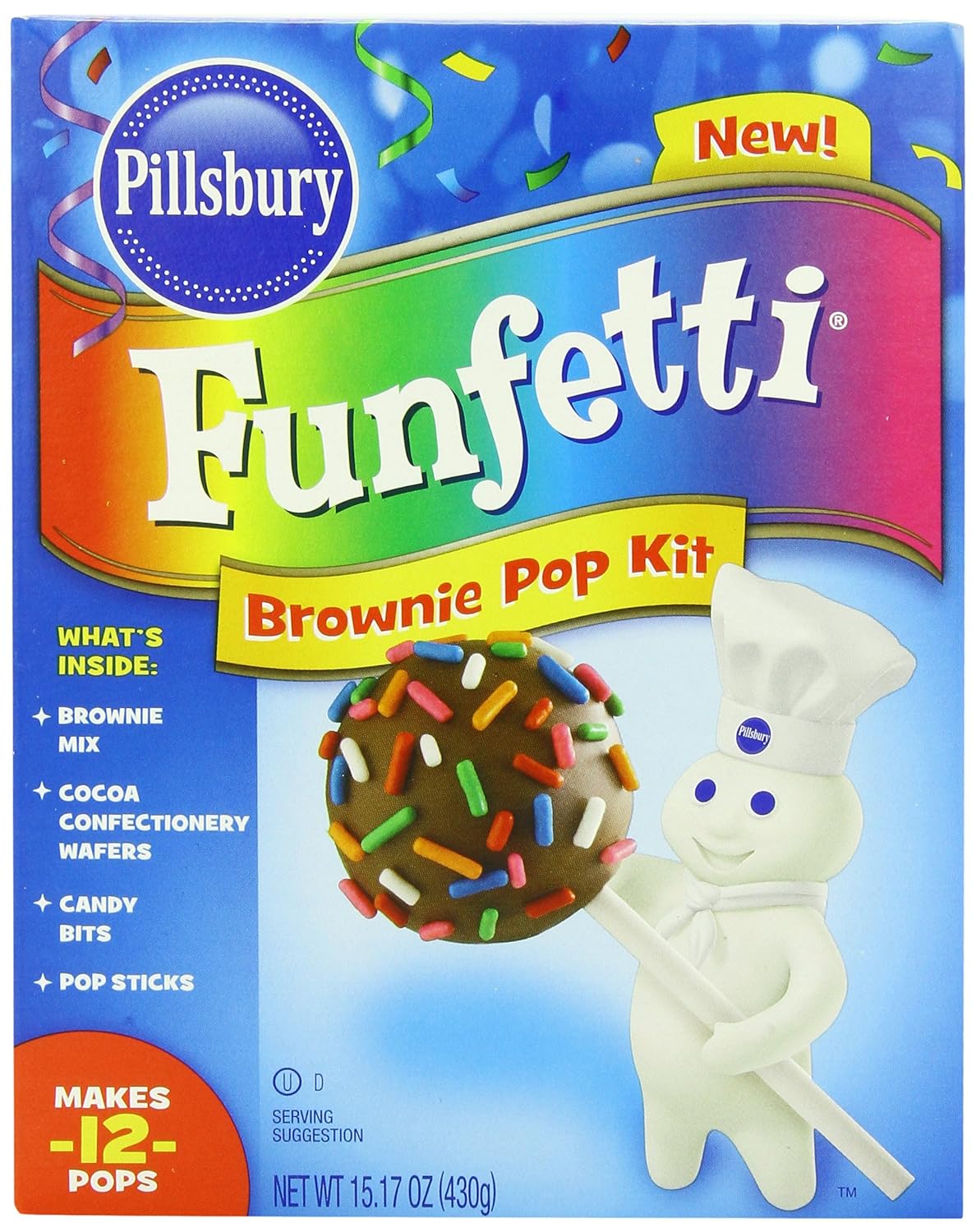 Pillsbury Funfetti Brownie Pop Kit, 15.7 Ounce (Pack of 8)