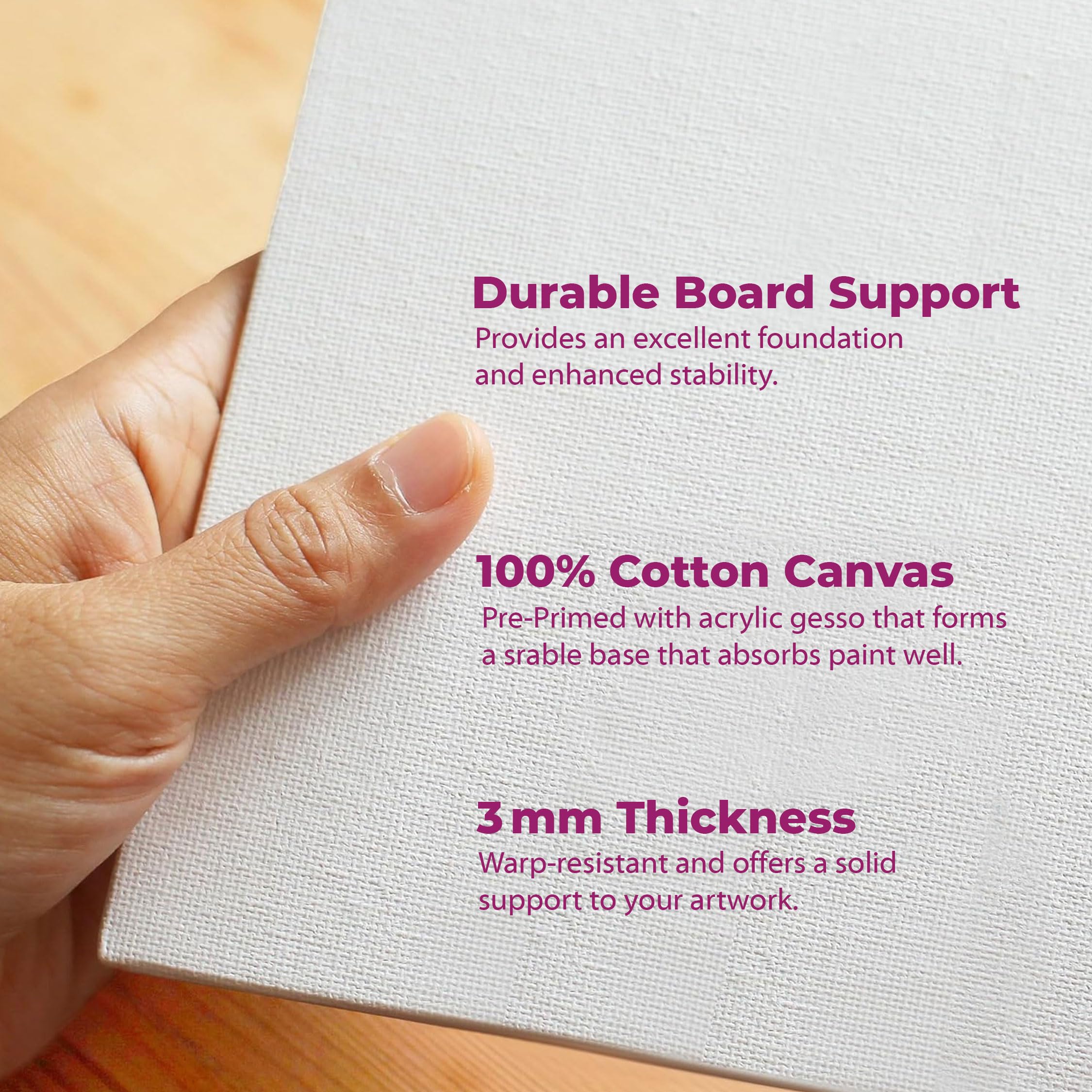 Trueflair Canvas Boards for Painting - Suitable for Acrylic, Gouache, Watercolour, Ink Painting, 100% Cotton Canvas, Art Supplies for Artists (6 x 4 Inches (Pack of 6)) 1