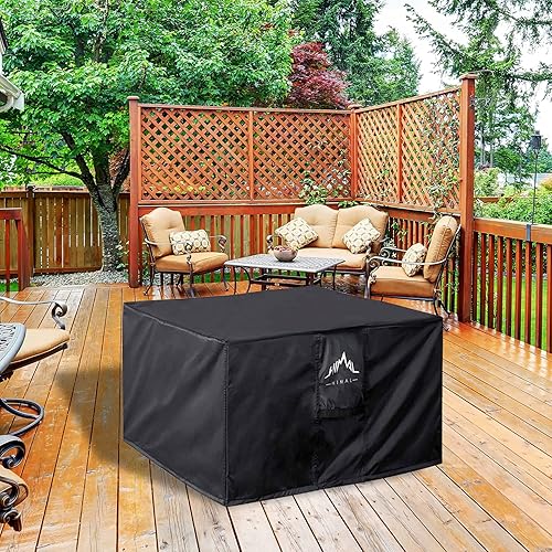 Miniatura 7 de Himal Outdoors - Cubierta resistente e impermeable de poliéster 600D con revestimiento grueso de PVC para fogatas, redonda, de 112 cm, color negro