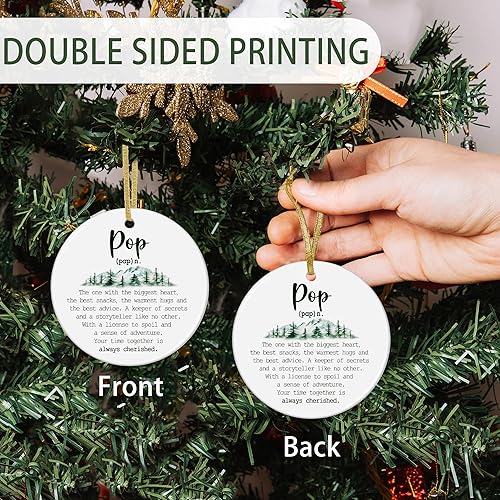 Miniatura 2 de Adornos de cerámica de Navidad para el Día del Padre, regalos para abuelo pop de nietos, nieto, nieta, mejor abuelo árbol de Navidad, adornos