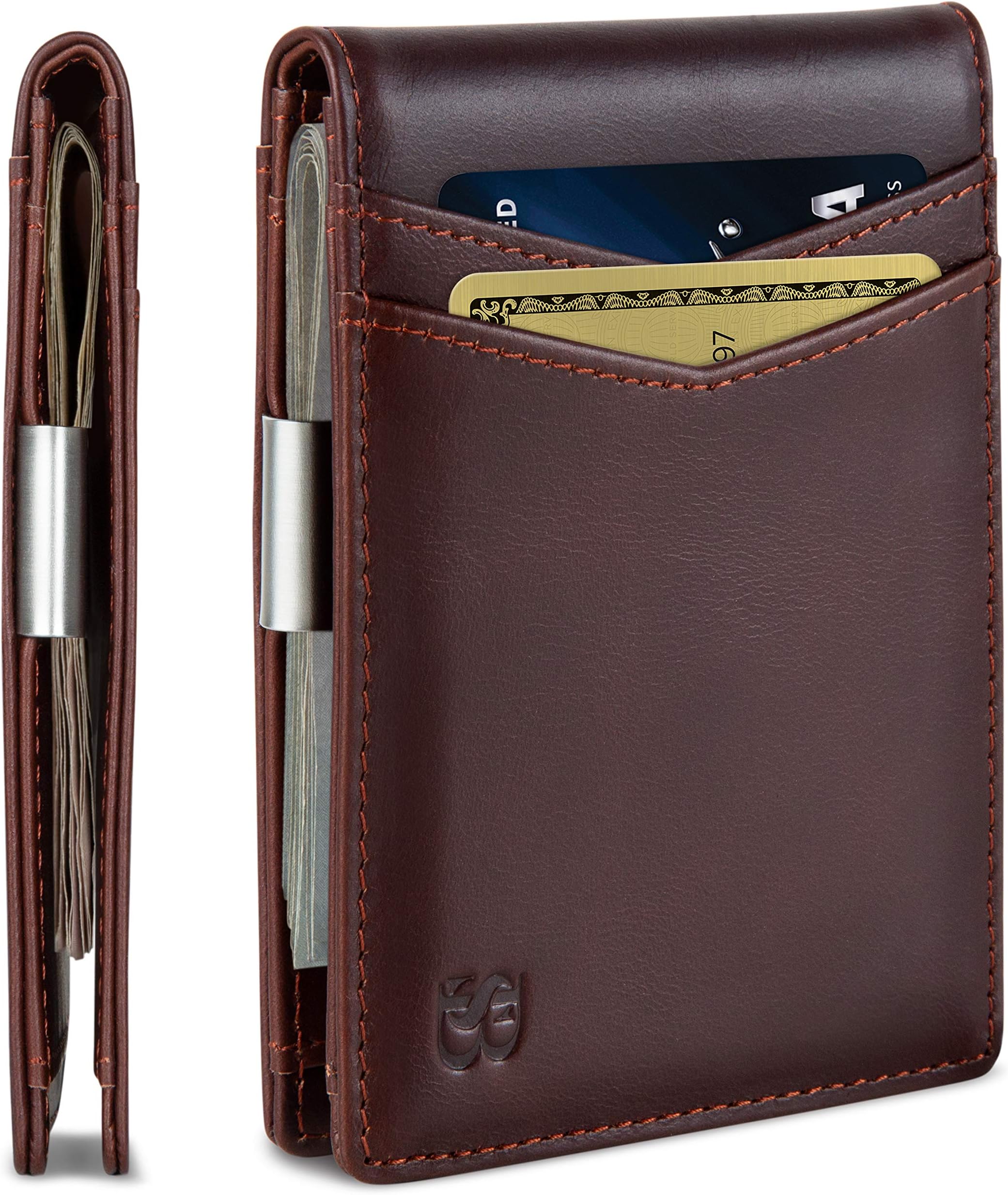 Money Clip Wallet - Mens Wallets slim Front Pocket RFID Blocking Card Holder Minimalist Mini Bifold