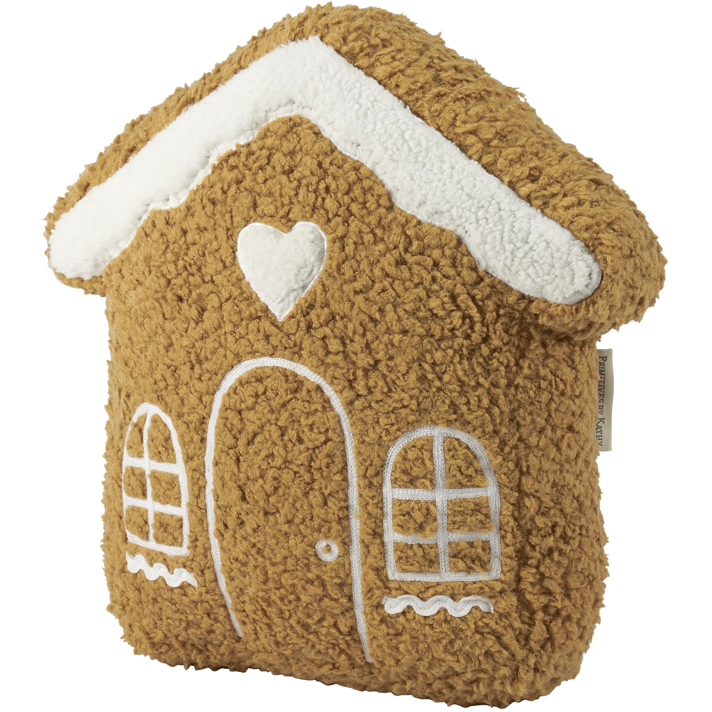 Oreiller maison en pain d'épices marron et blanc 30x30 cm