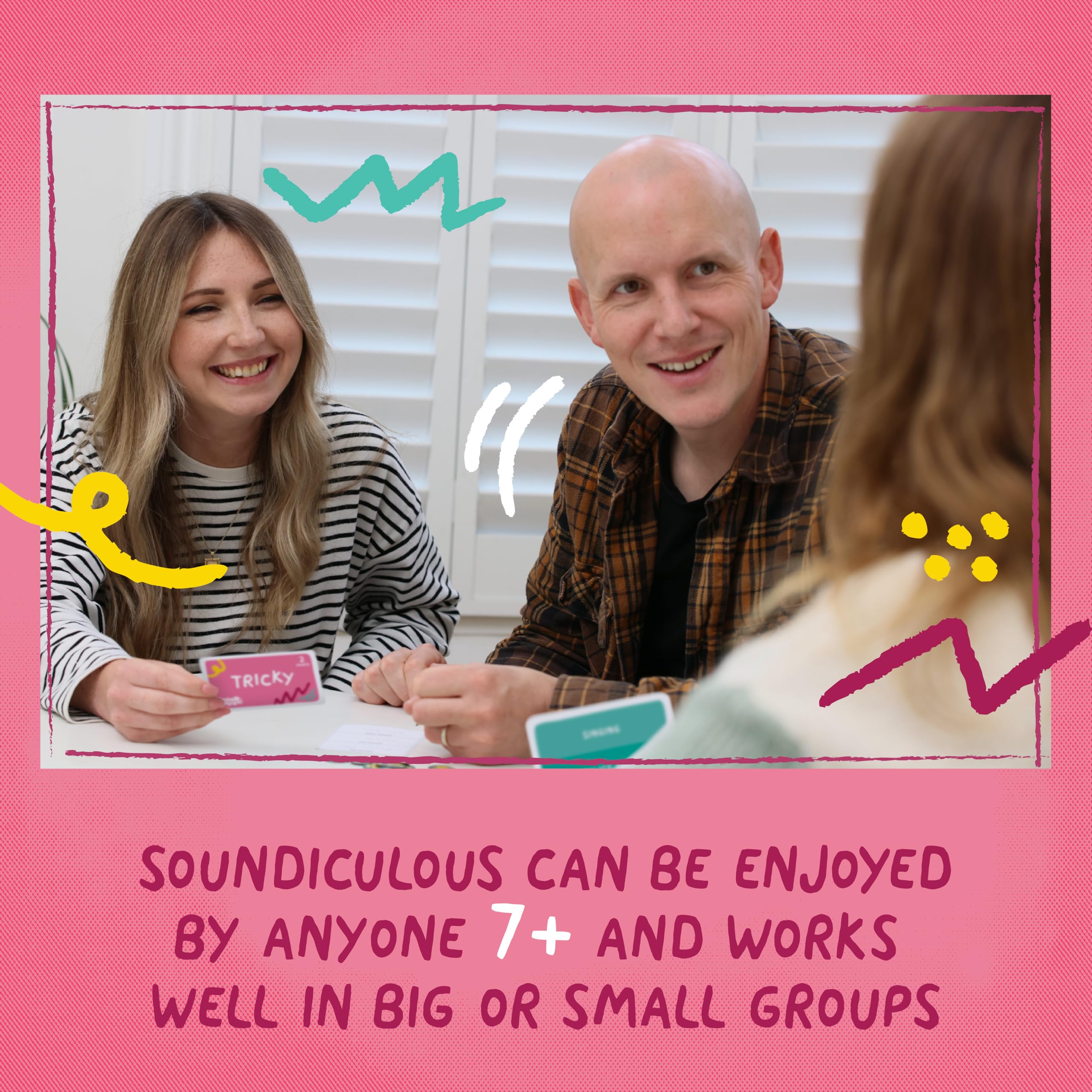 Soundiculous – Das lustige Familienparty-Spiel mit lächerlichen Klängen, schnelles, leicht zu leamendes Kartenspiel, ideal für Spieleabend, Reisen und Urlaub (neue Edition)