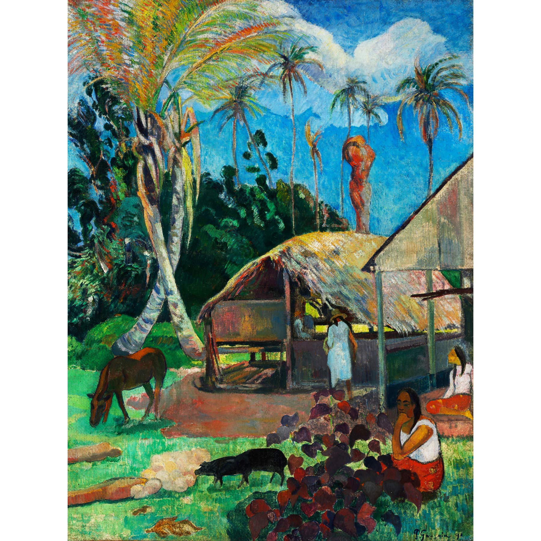 Paul Gauguin The Black Pigs Extra Large Wall Art Print Premium Canvas Mural