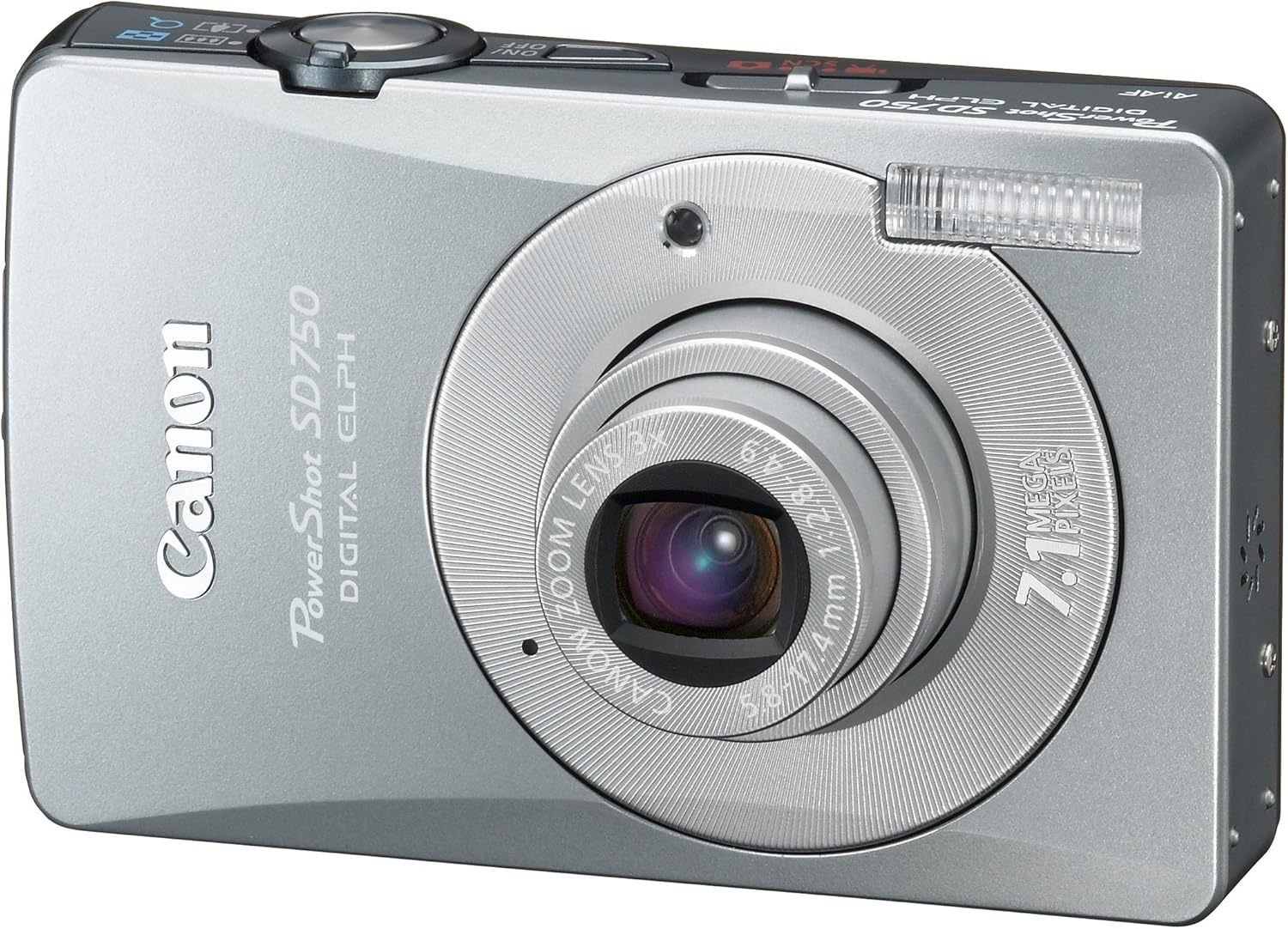 Canon PowerShot SD750 7.1MP Digital Elph Camera with 3x Optical Zoom (Silver) (OLD MODEL) (Renewed)