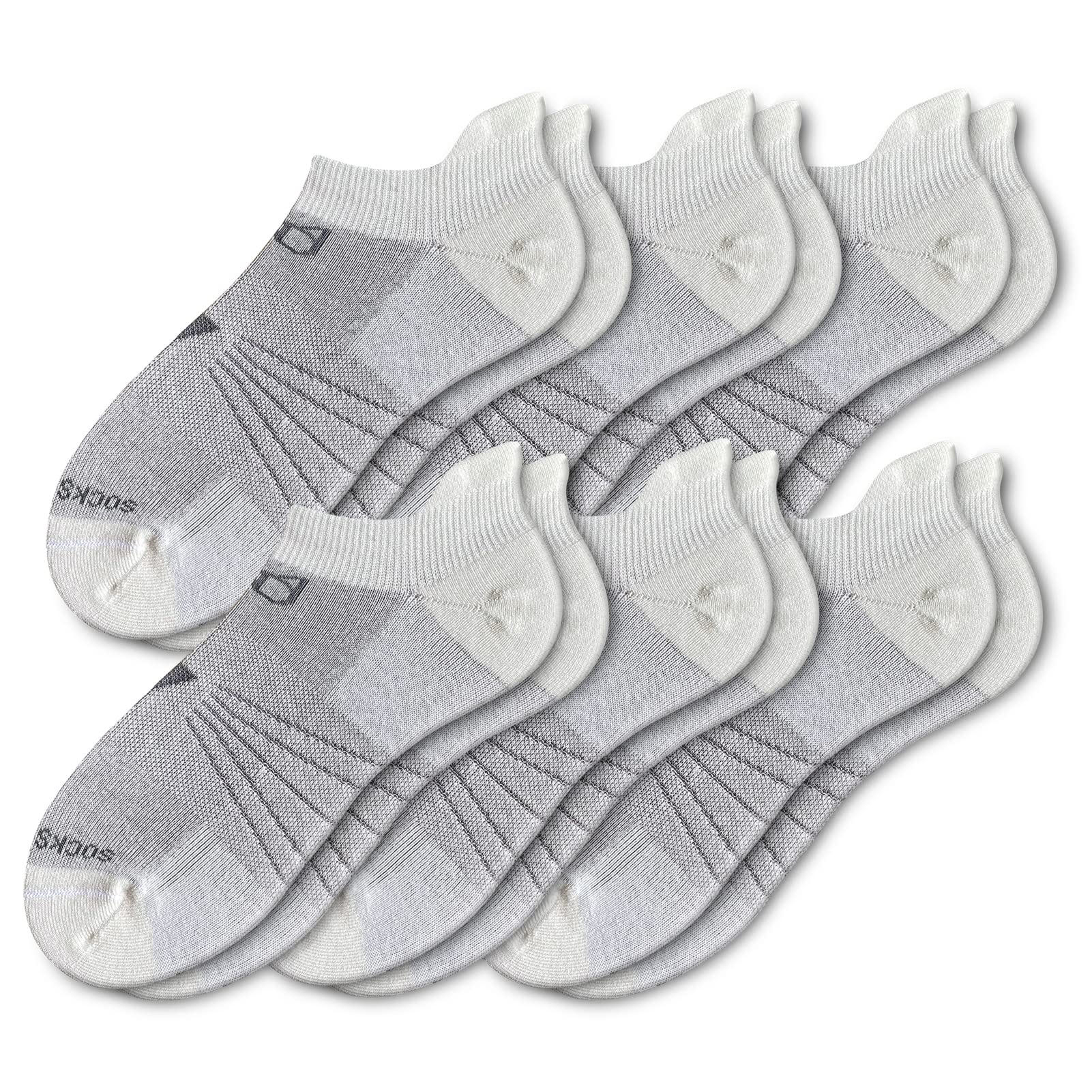 Socks Daze White Wool Light Hiking Socks for Women Size 9-11 Summer, Men's Colorful Durable Cozy Merino Wool Non Slip No Show Walking Jogging Socks, 6 Pairs White, Medium