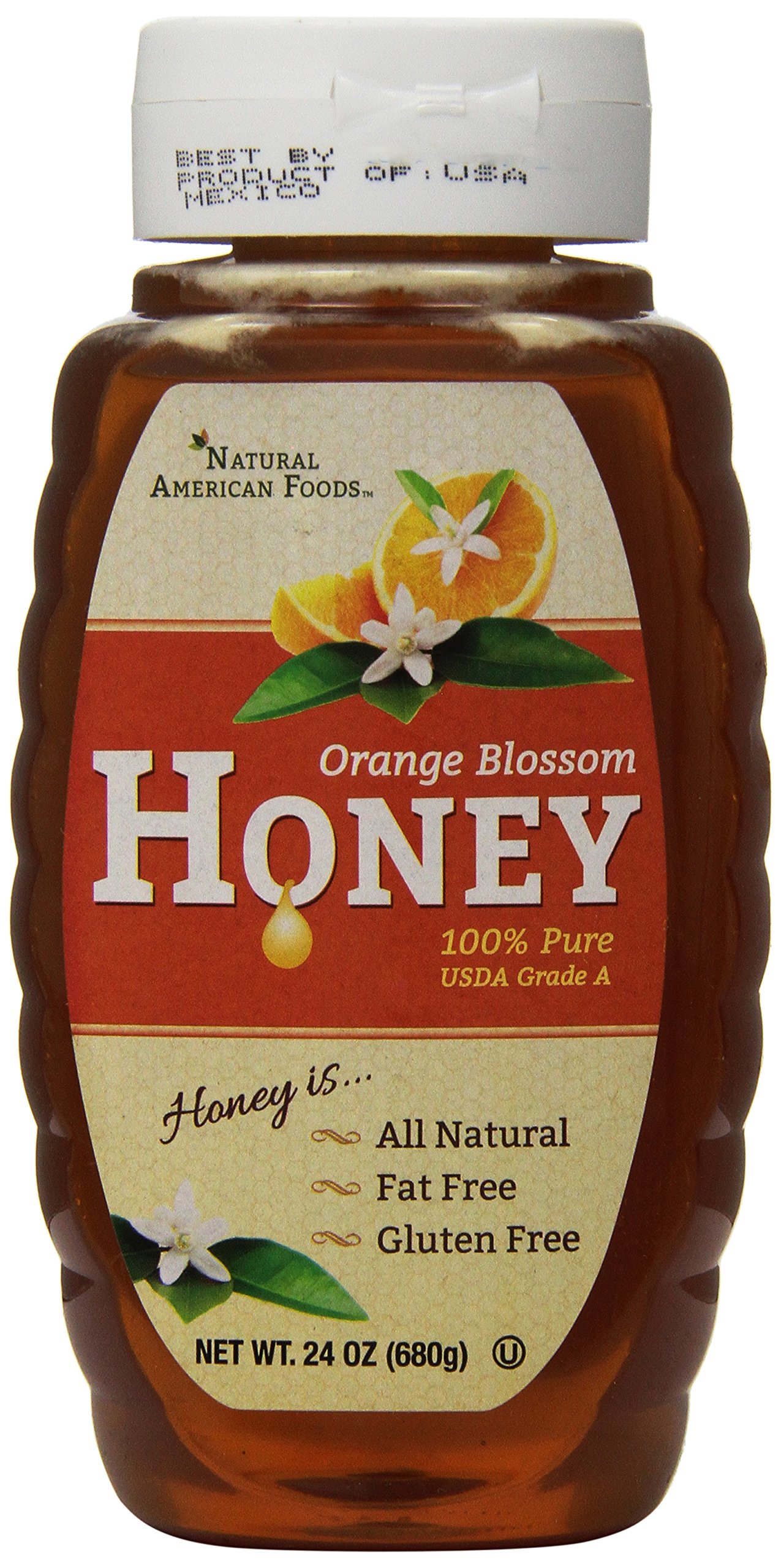 Natural American Foods Orange Blossom Honey, 24 Ounce