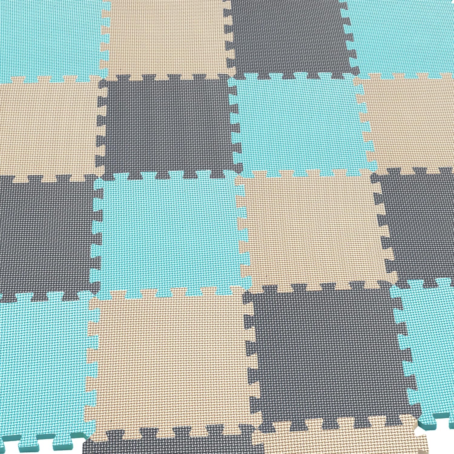 MQIAOHAM® 36 Pieces Puzzle Play Mats, Soft Baby Play Mat, Kids Interlocking Foam Floor Tiles, Toddlers Carpet Playmats G301036-108110112