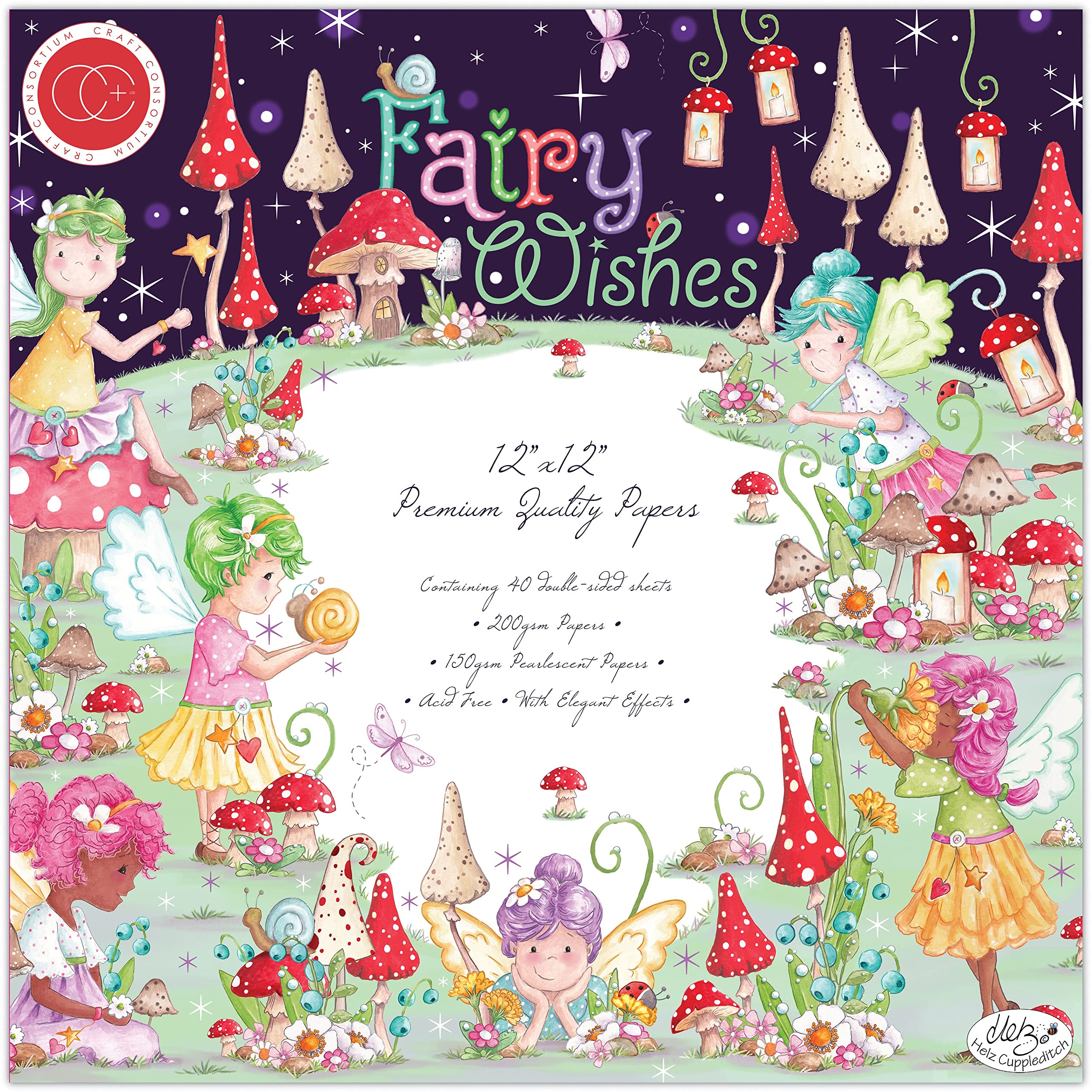 Paper Pad 12"X12" Craft Consortium Fairy Wishes papier d'art premium