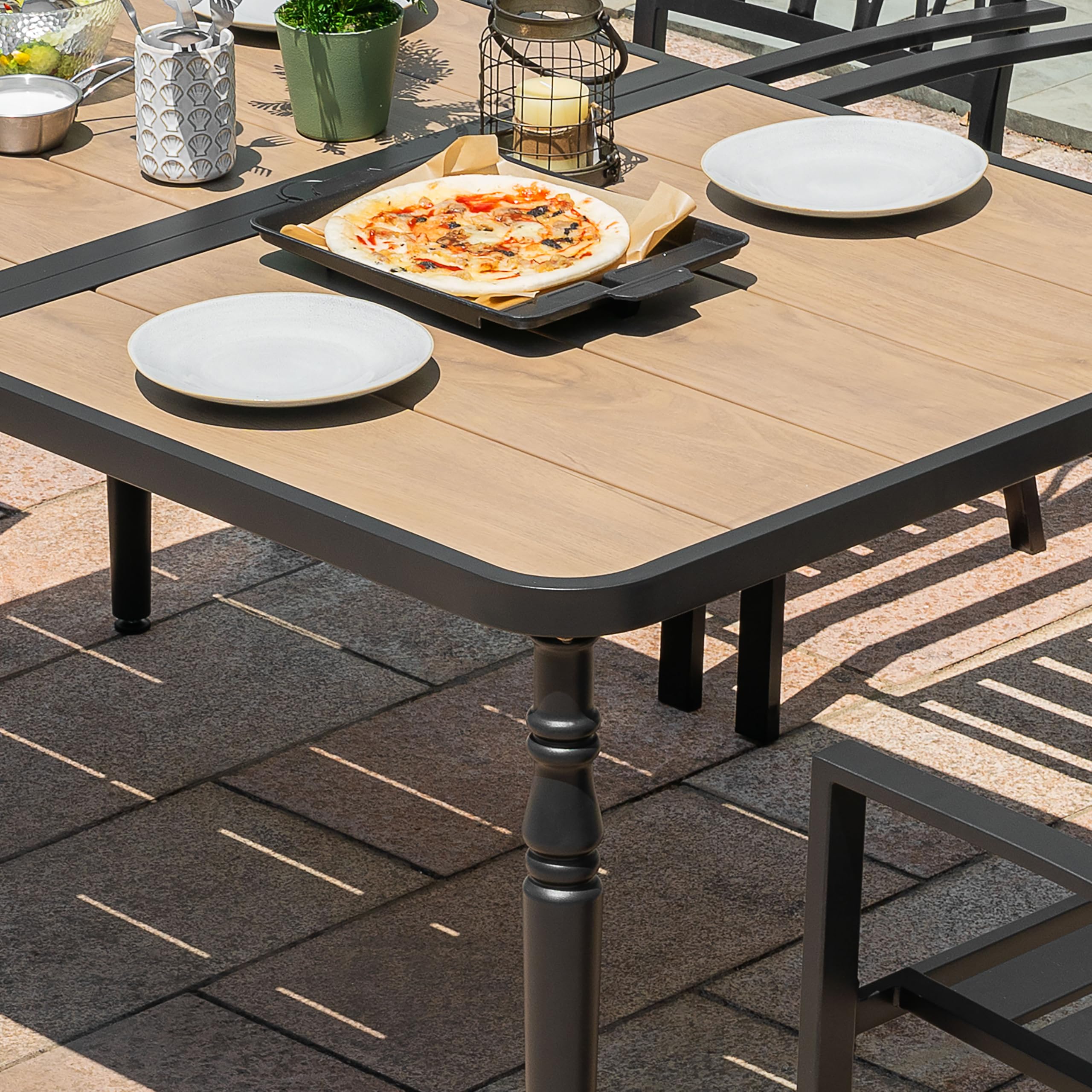 Amazon.com: NUU GARDEN Patio Dining Table for 6, 61” x 37” Large