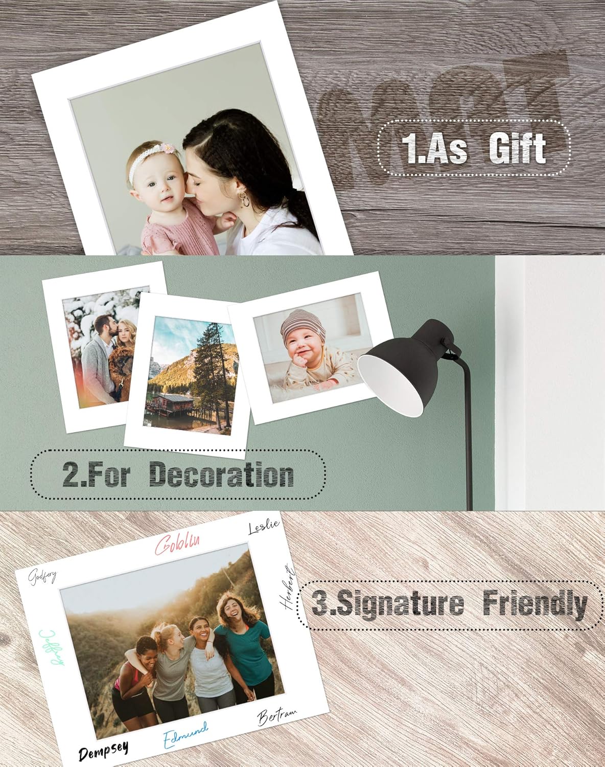 Limited Discount Golden State Art, Pack of 25, 11x14 White Picture Mat Set - Fit 8x10 Photos/Prints - Acid Free Bevel Pre-Cut White Core Mattes - with 25 Backing Board & Clear Bags