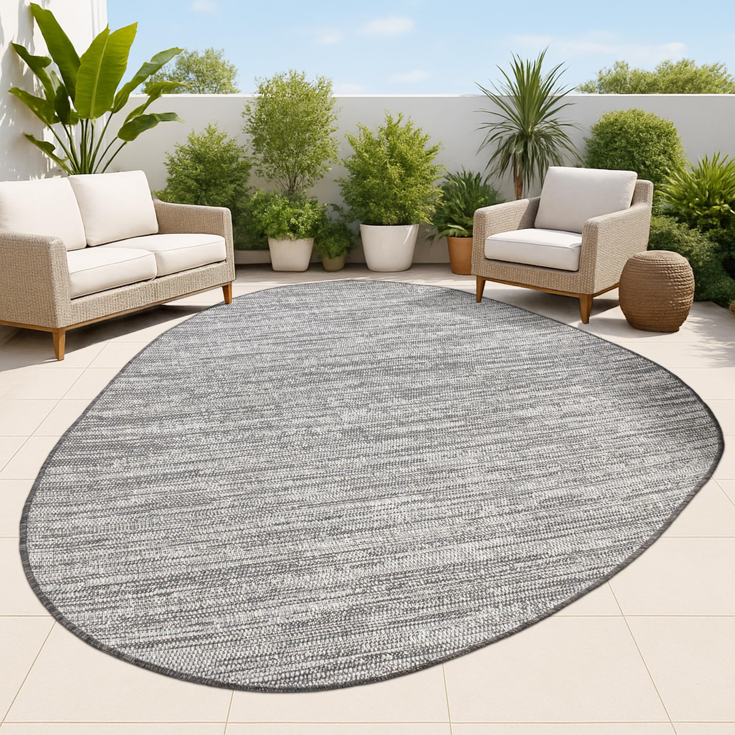 JONATHAN Y Rustic Abstract Indoor Outdoor Area Rug 8X10 Gray Black Callan Modern for Backyard Patio Porch Easy-Cleaning