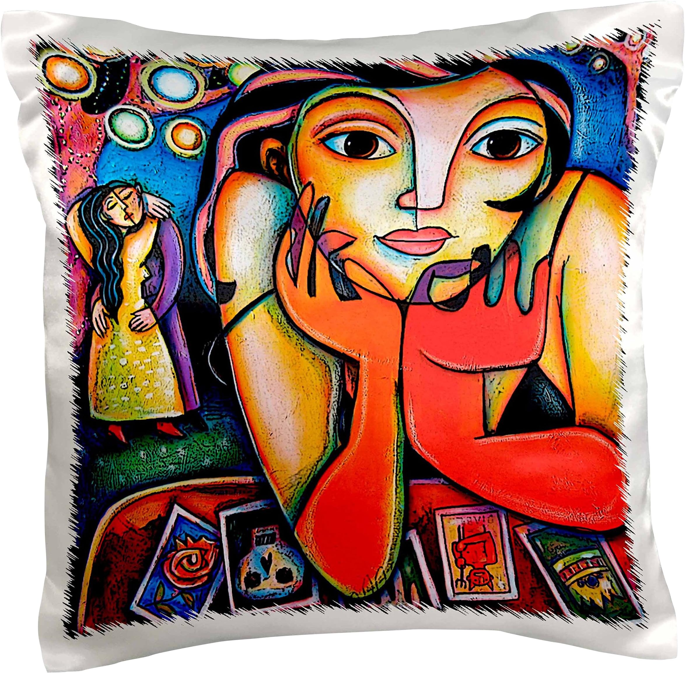 3dRose pc_21203_1 Loteria Woman Colorful Romance Dance Lottery Party-Pillow Case, 16 by 16"