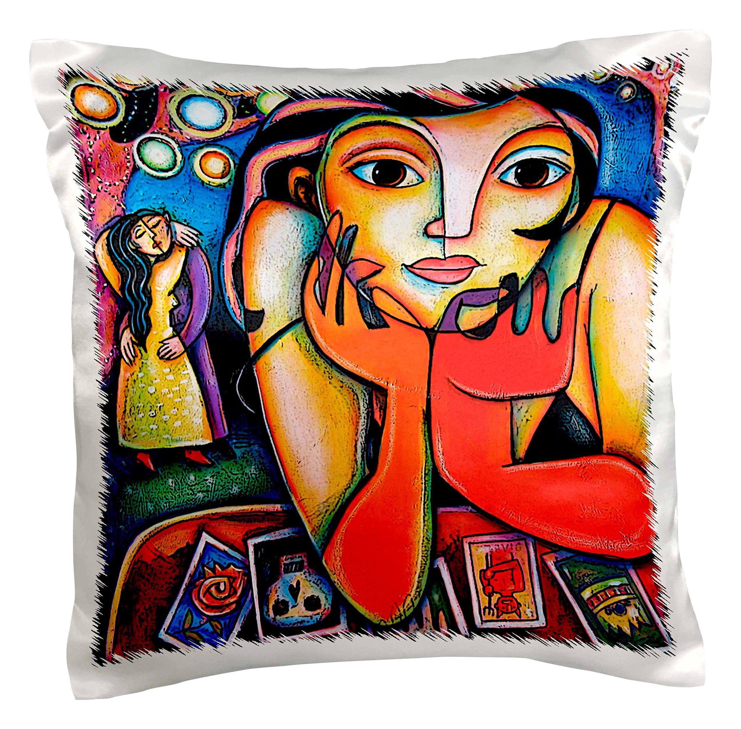 3dRose pc_21203_1 Loteria Woman Colorful Romance Dance Lottery Party-Pillow Case, 16 by 16"