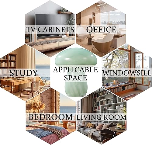 Miniatura 5 de Lámpara de mesa de noche, 7.0 pulgadas, lámpara de mesa de cristal semitransparente adecuada para dormitorios, salas de estar, comedores, estilo