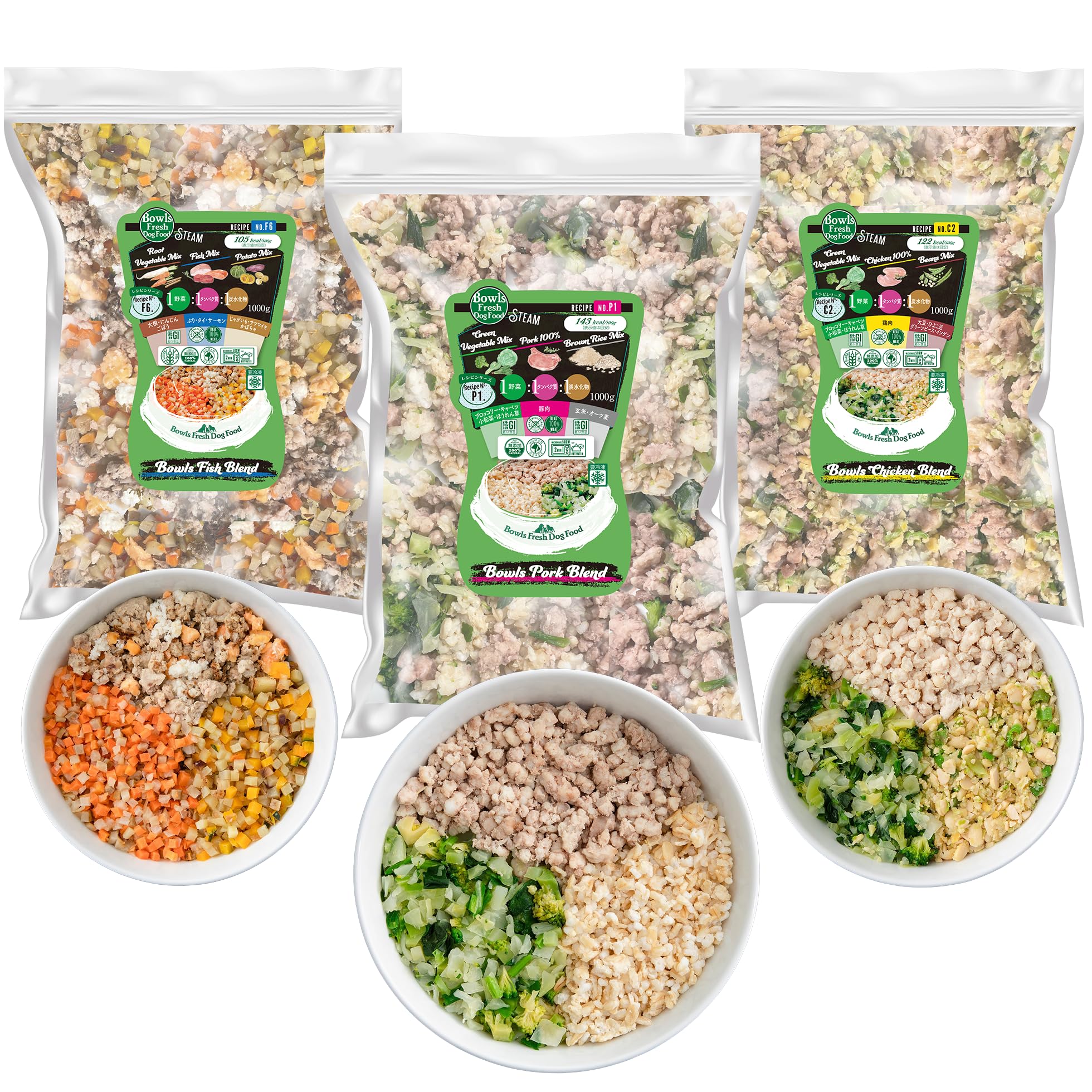 Bowls Fresh Dog Food 冷凍ドッグフード 5種セット Amazon | [ ボウルズ フレッシュ ドッグ フード ] 冷凍 ブレンド 3kg