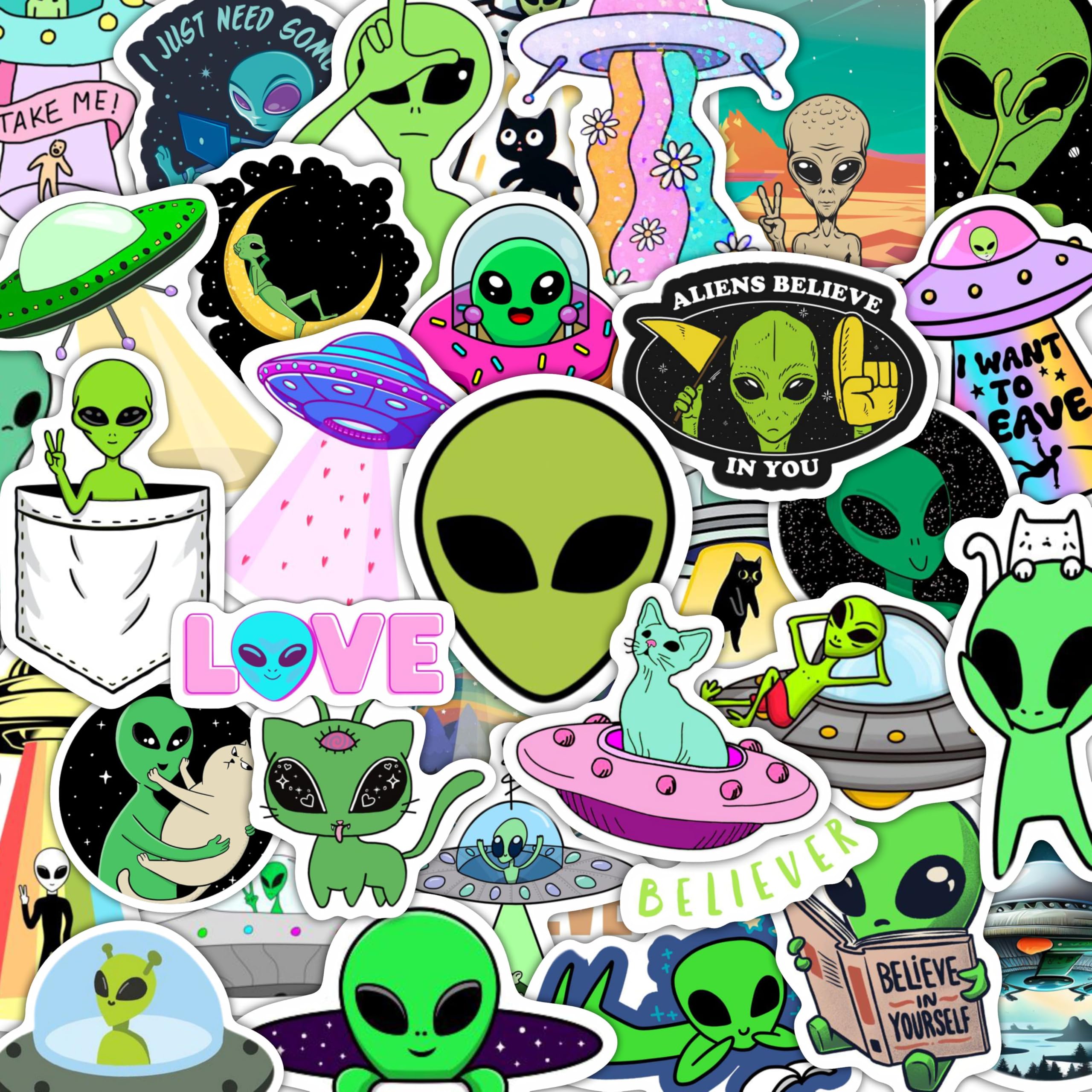 Autocollants extraterrestres en cadeau pour fan de science-fiction