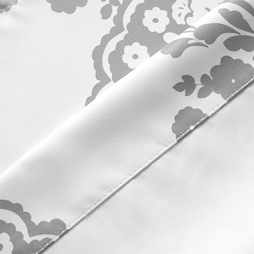 Miniatura 5 de DriftAway Cortinas de damasco para ventanas, estilo granja, medallón floral, patrón Samantha, cocina, dormitorio, sala de estar, cortina corta