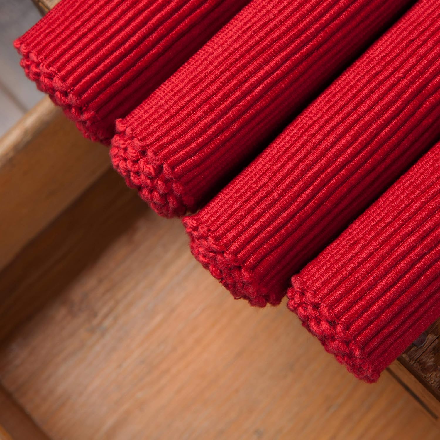Now Designs Spectrum Basic Cotton Placemats, Set of Four, Chili Red: Home & Kitchen