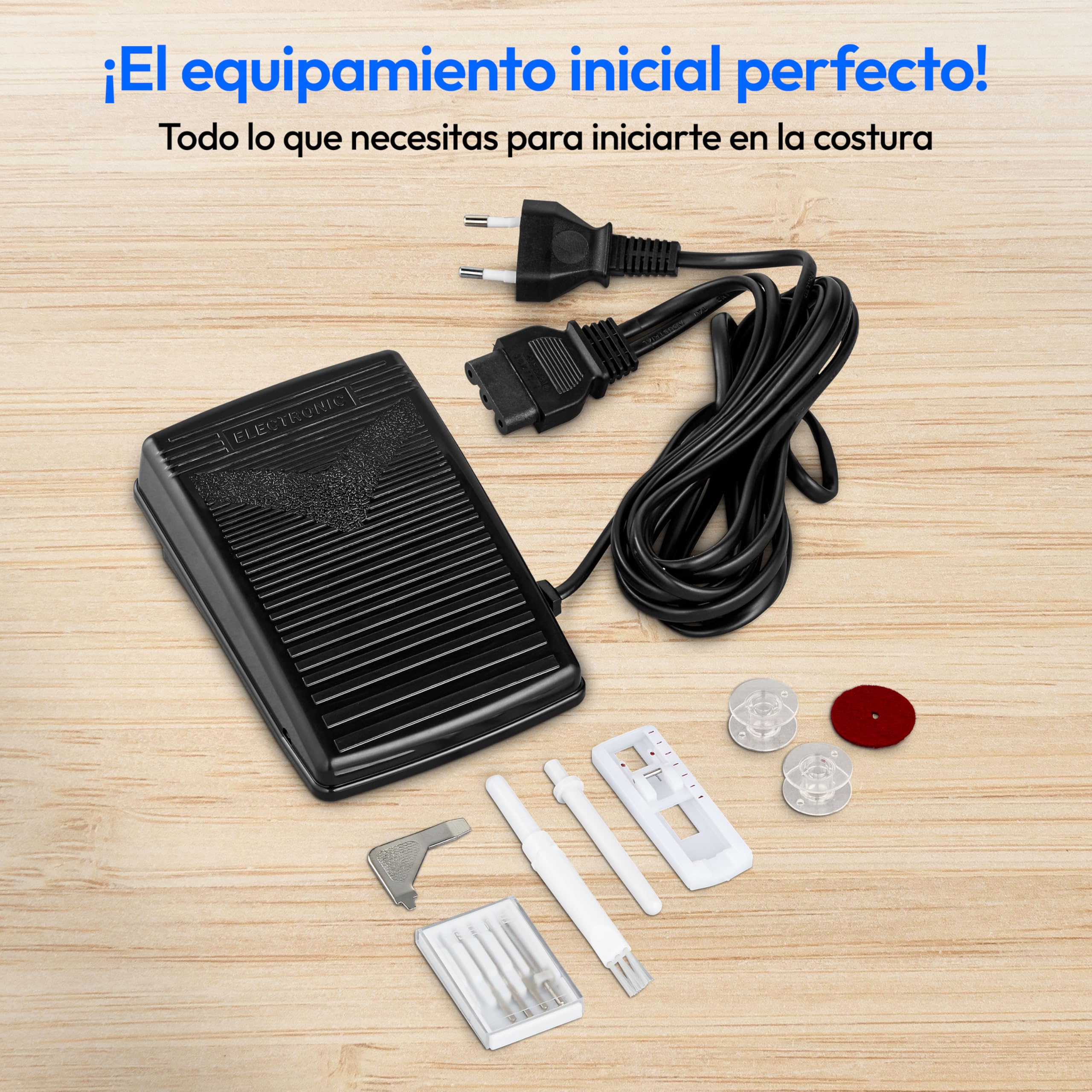 Máquina de coser MEDION SM70 (70 vatios, 12 patrones de puntada diferentes, luz de costura LED, longitud de puntada ajustable, botón de marcha atrás, cortador de hilo, MD11179) blanca | Luz LED de costura, longitud de puntada ajustable, botón de retroceso
