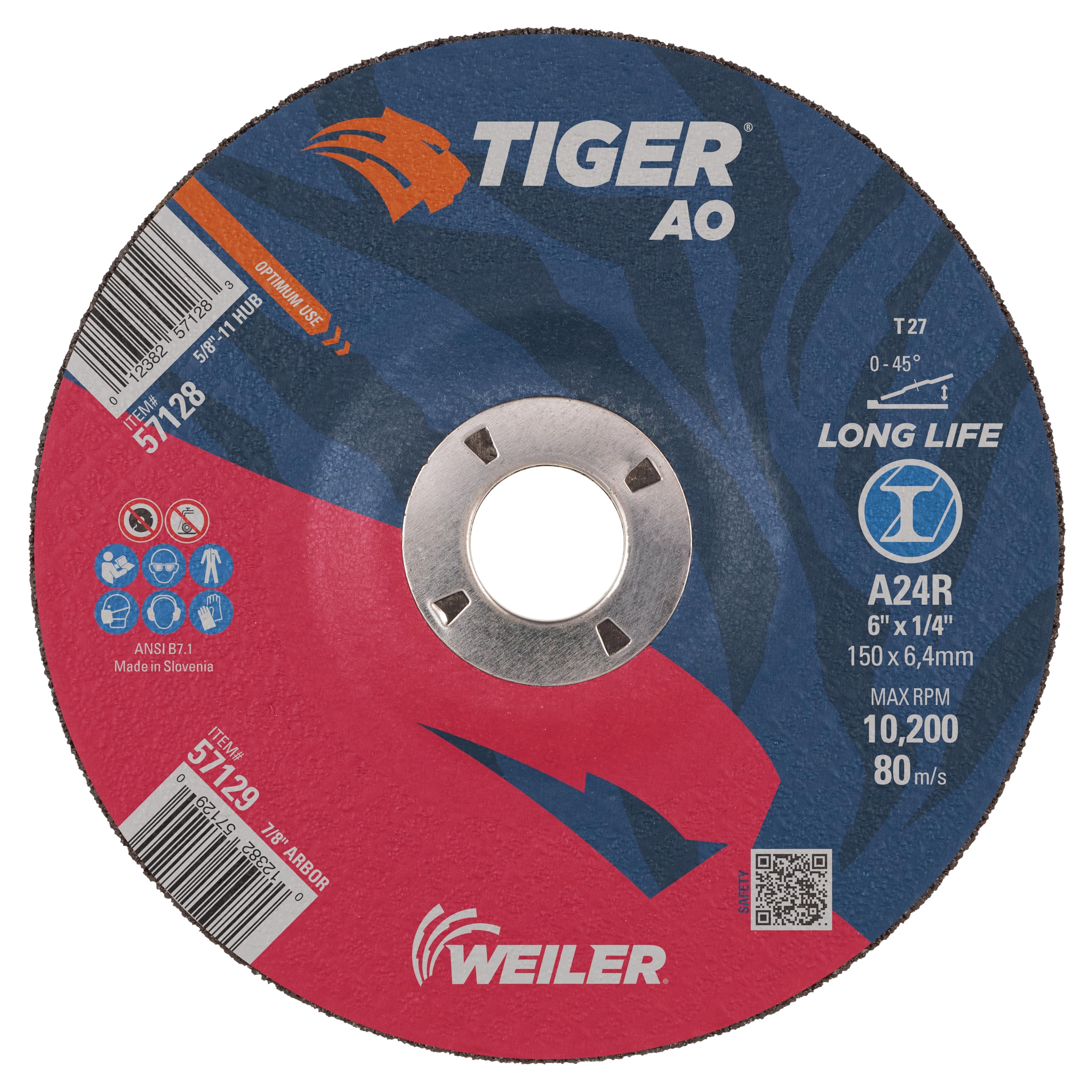 Weiler 57129 - Rueda de corte A24R, 7/8" A.H (tipo 27, 25 unidades)