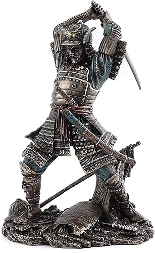 Top Collection Estatua japonesa de guerrero samurái bushido, escultura histórica con espada de artes marciales en bronce fundido en frío de primera